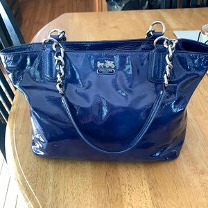 Coach Blue Patent Leather Tote